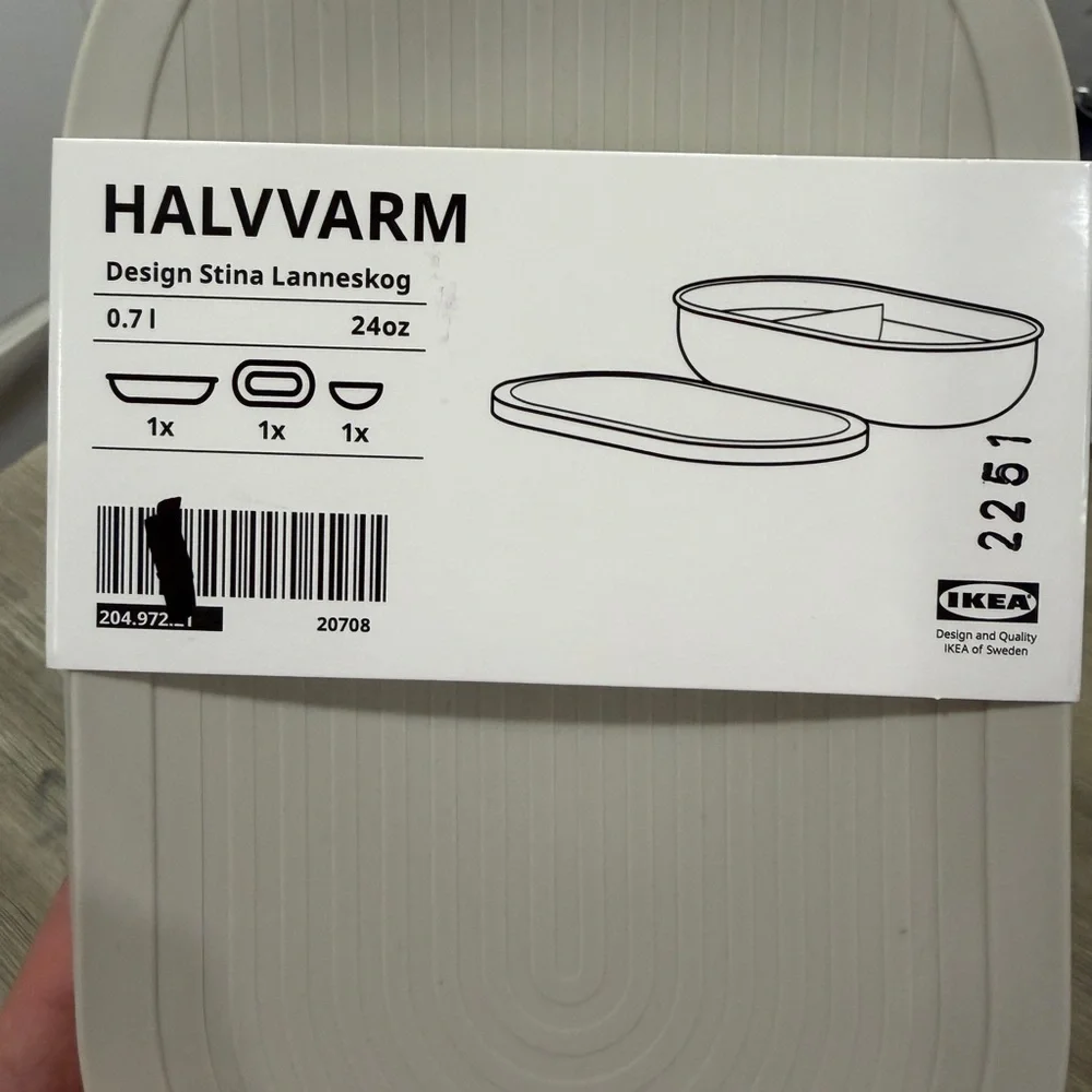 IKEA HALVVARM Food Container With Lid & Divider (204.972.21) NEW